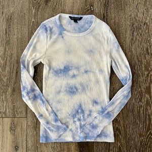 Banana Republic Ribbed Crewneck Long Sleeve Tie Dye Tee